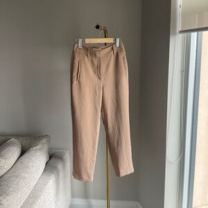 Aritzia Wilfred Ankle Length Nude Tan Trouser Pants